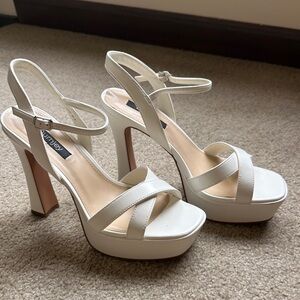 Elegant White Platform Heels